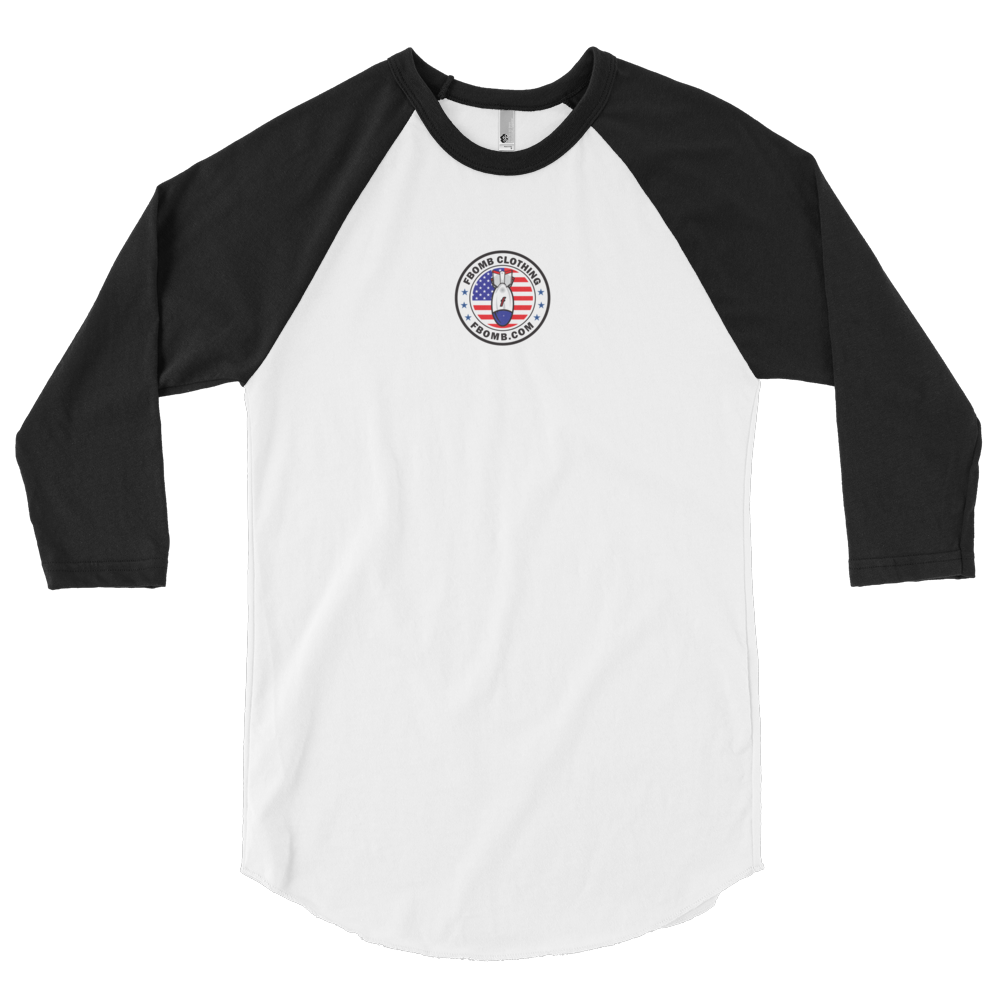 Modern FBomb Patriot 3/4 sleeve raglan shirt