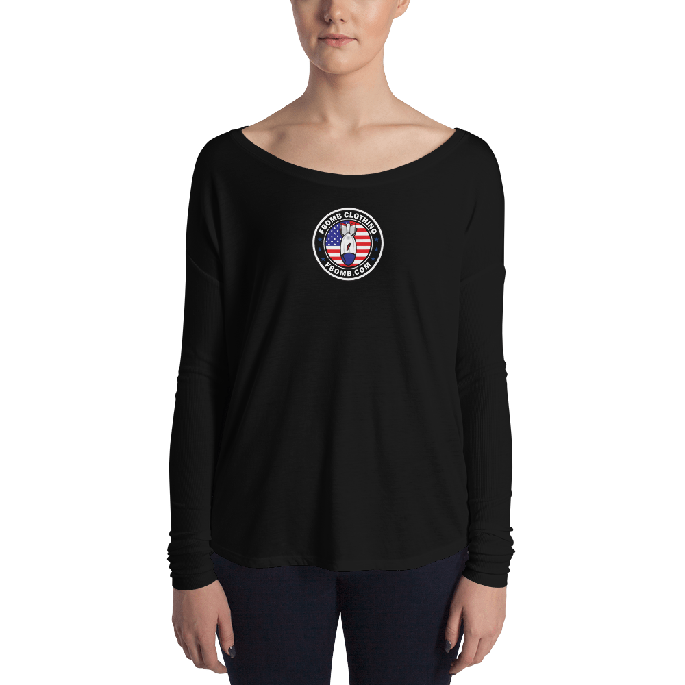 Ladies' New Patriot Cross FBomb Long Sleeve Tee - Dark