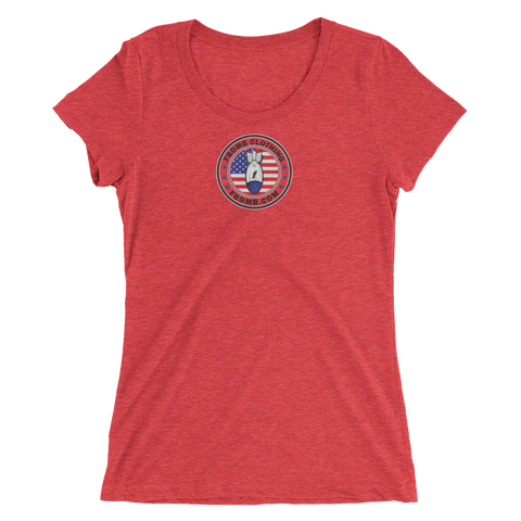 Ladies Modern Patriot FBomb Light Colored Short Sleeve T-shirt